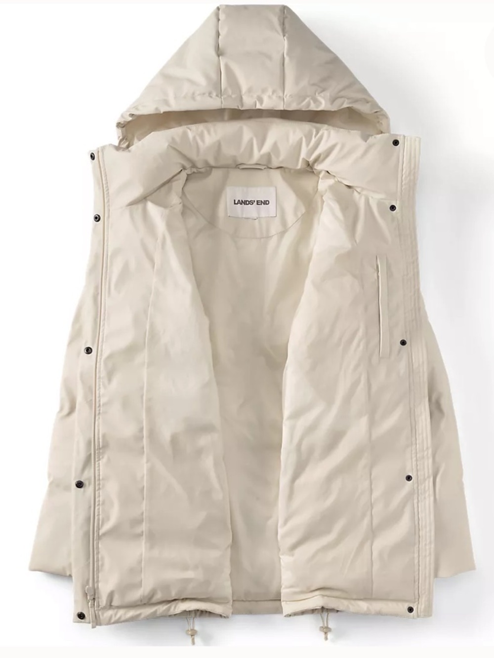 NWT Lands' End Squall Slicker Parka dusk cream XL - Picture 2 of 10